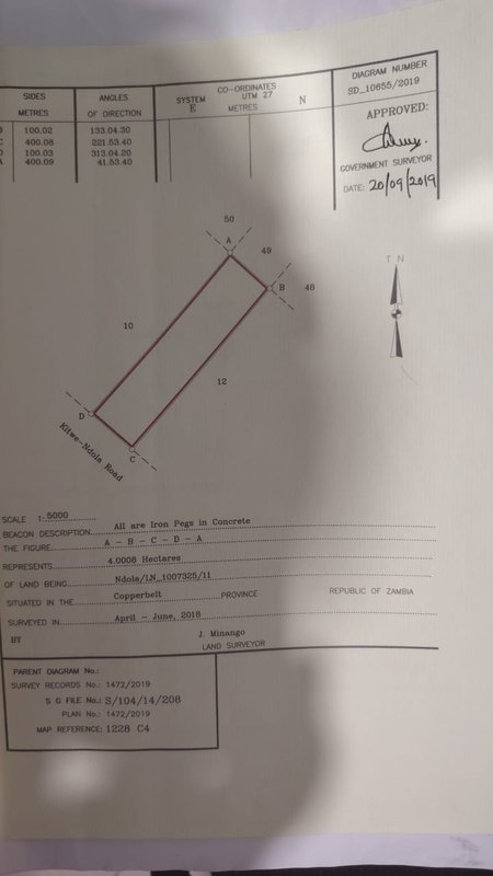 sale;commercial land,kitwe/ndola road frontage