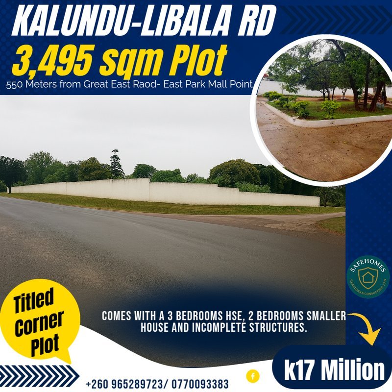 3,495 sqm Corner Property in KALUNDU