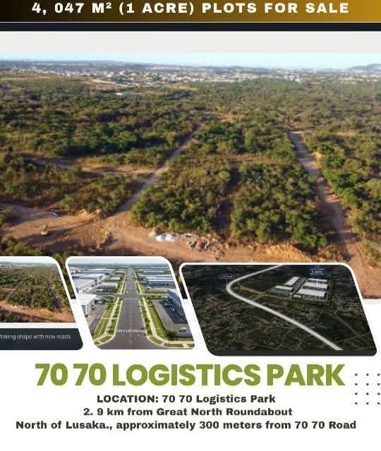 70/70 LOGISTICS PARK |PLOTS FOR SALE| 4,047 M² (ONE ACRE)|K2,750,000