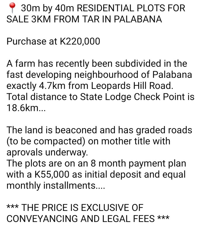 📍 30m by 40m RESIDENTIAL PLOTS FOR SALE 3KM FROM TAR IN PALABANA