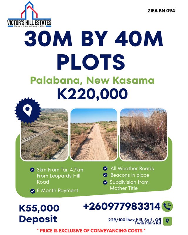 📍 30m by 40m RESIDENTIAL PLOTS FOR SALE 3KM FROM TAR IN PALABANA