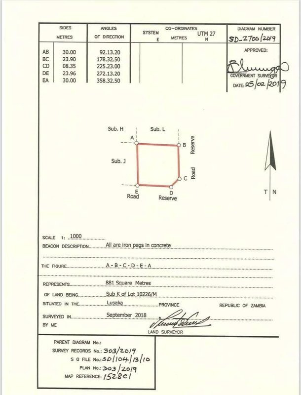 CHILANGA AREA BEFORE MT MAKULU SCHOOL|RESIDENTIAL PLOT FOR SALE|PLOT SIZE| 900SQM (30 BY 30) |TWO SEMI DETACH SLAB DESIGN|K350,000